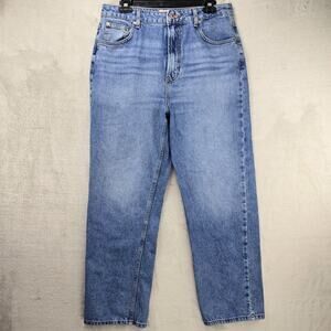 Free People We The Free Pacifica Slim Straight Leg Jeans Sz 32 Blue (32x28)
